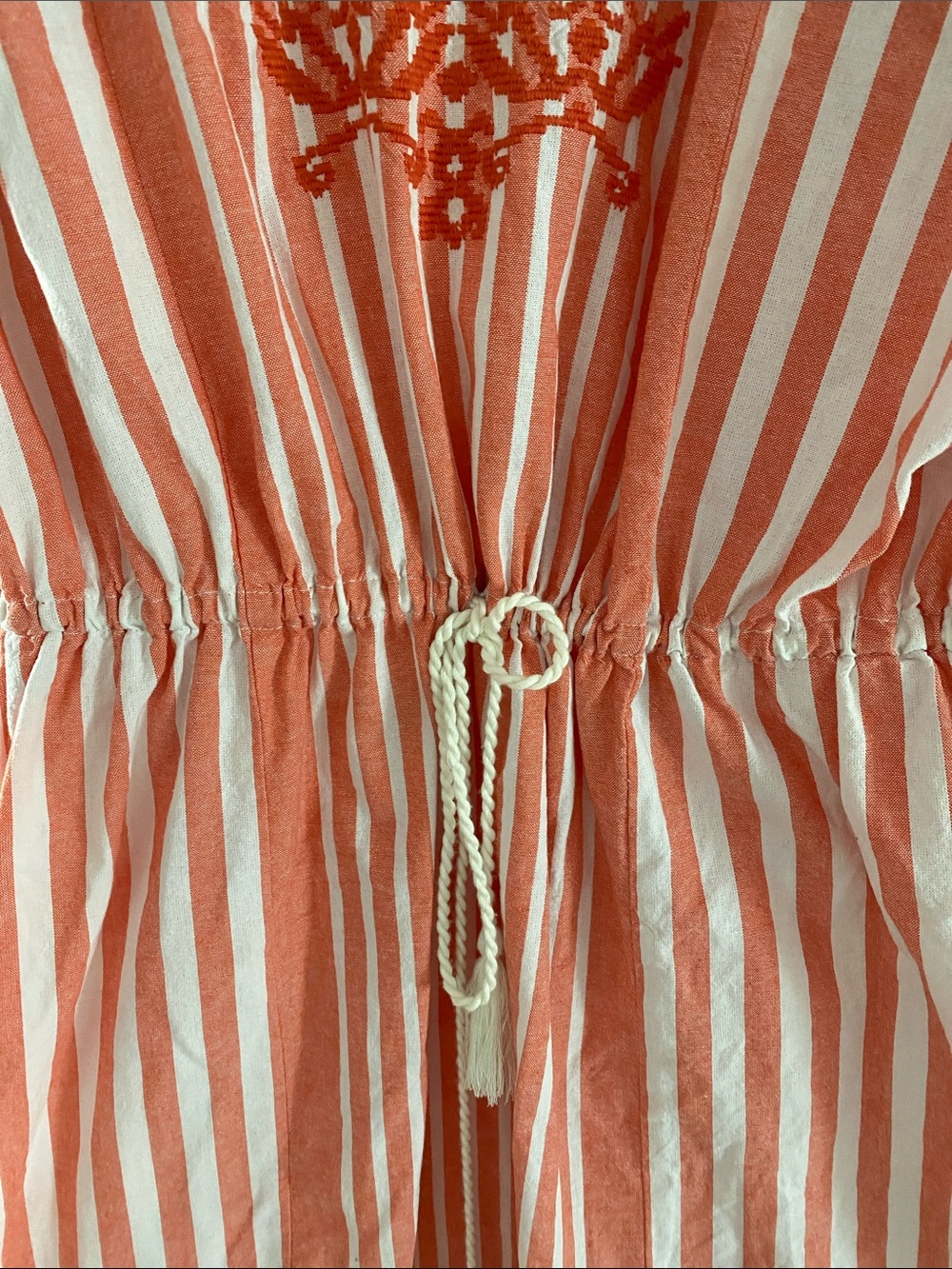 Tommy Hilfiger Coral and White Striped Midi Dress - Picture 4 of 6